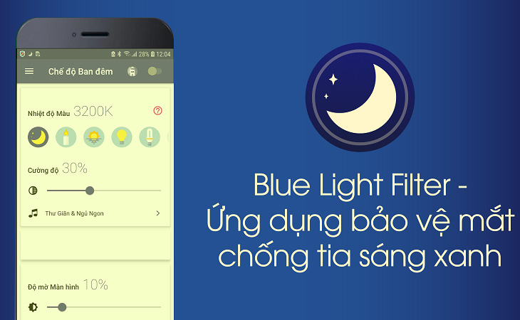 Ứng dụng bảo vệ mắt Blue Light Filter