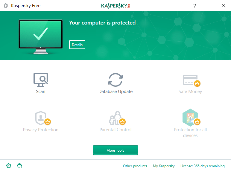 Kaspersky Free Antivirus - phần mềm diệt virus phổ biến